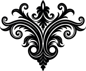 Vector art of elegant black baroque flourish ornament