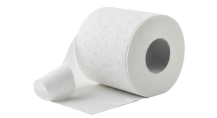 Isolated Roll of Toilet Paper