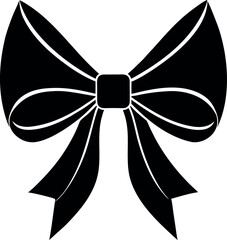 Vector art of black bow tie or ribbon bow