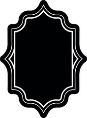 Vector art of ornate black and white decorative frame or badge