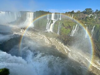 Iguazu falls circle rainbow