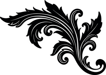 Vector art of black ornamental flourish