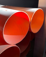 close up of a red and white paint