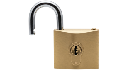Isolated Open Padlock