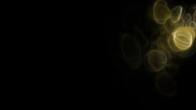 Organische goldgelb leuchtende Zellstruktur, blasenf&ouml;rmige Viren & Bakterien in mikroskopischen Detailaufnahmen f&uuml;r Forschung & Wissenschaft, Biologie, Gesundheit, Infektion, Immunsystem, Medizin