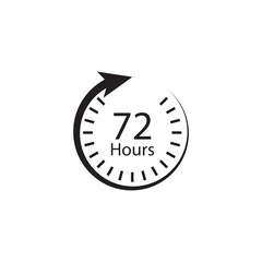72 Hours clock icon Pixel perfect vector graphics. Symbol, logo illustration.