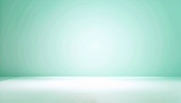 Luminous Mint Green Cyclorama Studio with a Soft Radial Gradient