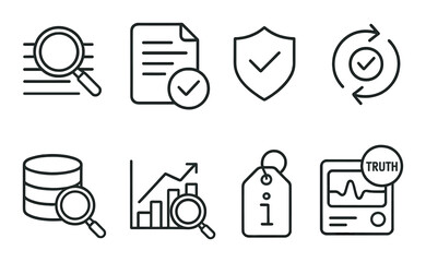 Data analytics and security icons on dark background