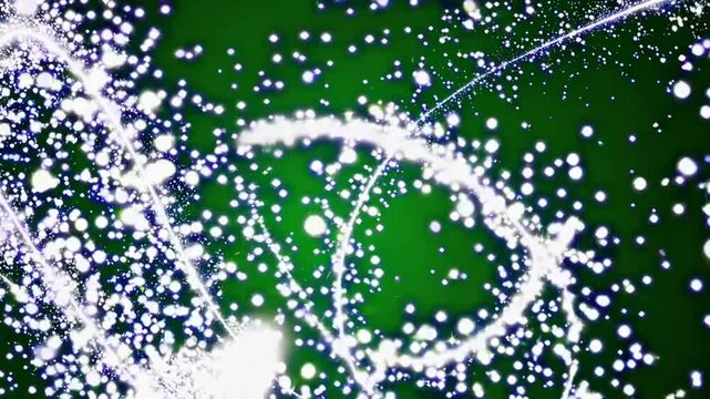 Glittering Sparkle Animated Green Screen Background with White Shining Dust Light Bokeh Effects