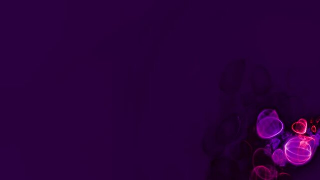 Organische violett leuchtende Zellstruktur, blasenf&ouml;rmige Viren & Bakterien in mikroskopischen Detailaufnahmen f&uuml;r Forschung & Wissenschaft, Biologie, Gesundheit, Infektion, Immunsystem, Medizin