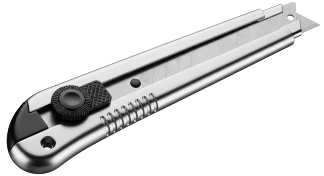 Isolated Silver Utility Knife