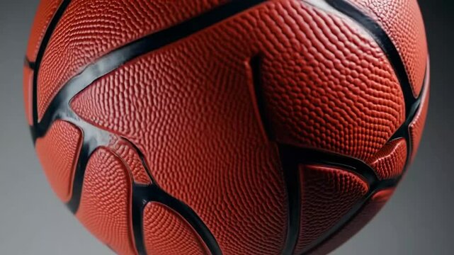 Detailed Macro graph of Orange Inflated Sports Sphere Used in Competitive Indoor Court Games