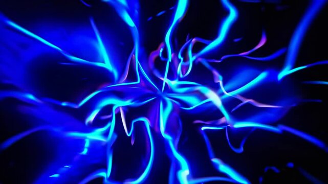 Neon Blue Light Leaks Visual Effect Background Realistic Shot in 4K High Definition