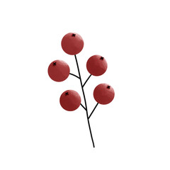 Christmas red berries illustration
