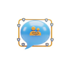 Naklejka premium Protecting the Psychological Space- A Dialogue Bubble (Belonging & Psychological Safety)