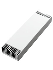 Rectangular white device with vertical cooling fins