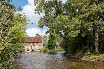 Harnham England - August 31 2025: The old Mill Harnham Salisbury Wiltshire on the River Avon