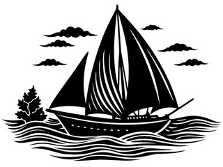 Vintage Sailing Ship Illustration