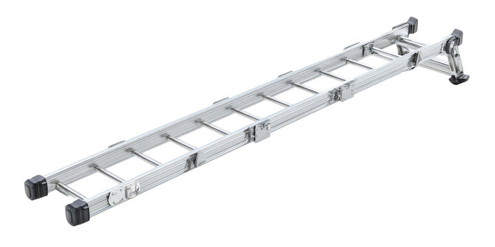 Extended aluminum ladder with rungs
