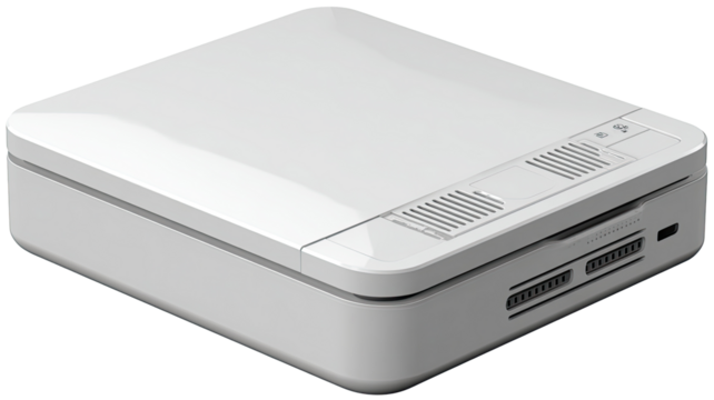 White portable device, square, compact