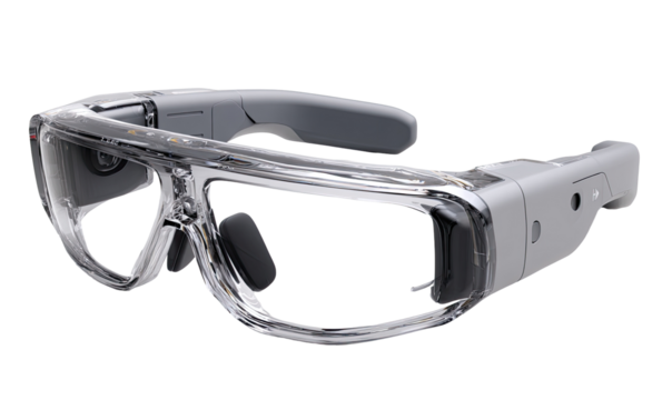 Clear protective eyewear with integrated tech - Powered by Adobe