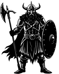 Fototapeta premium Fierce Viking Warrior Silhouette