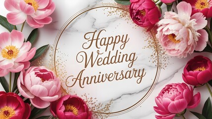 Happy Wedding Anniversary Card Design