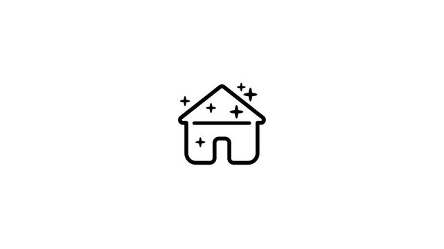 Clean house icon animation video. cleaning icon