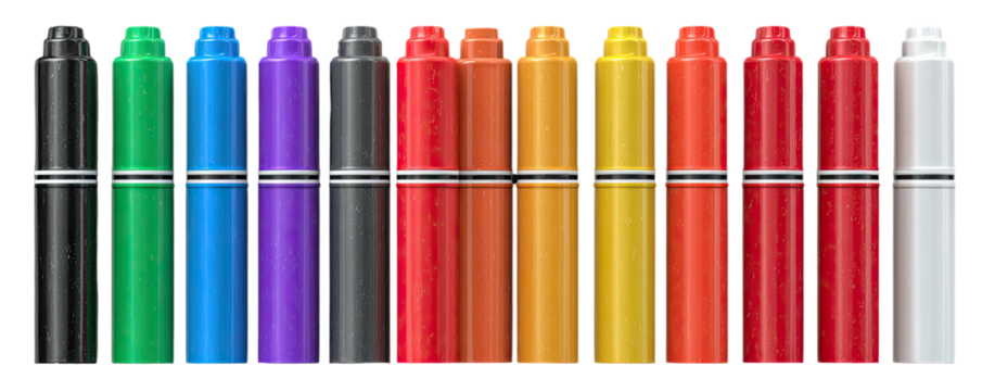 Row of colorful markers (1)