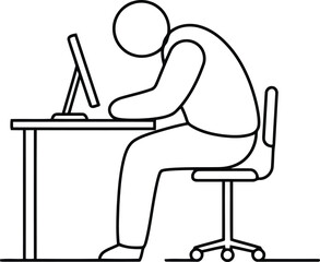 Tired office worker slumped at desk