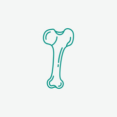Simple line drawing of a dog bone on a light background, suitable for pet-related designs and illustrations