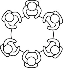 Teamwork circle diverse people collaborating