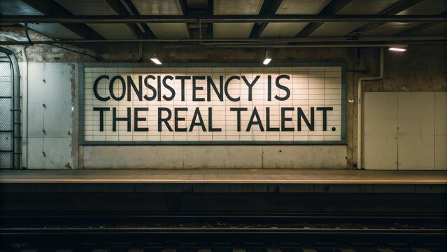 Urban Subway Wall Art with Inspirational Quote on Consistency