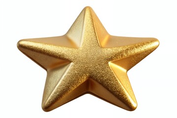 A textured golden star against a white background
