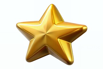 Obraz premium Shiny golden star isolated on white background