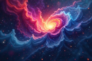 Fototapeta premium Intriguing abstract image depicting a swirling nebula of colors, representing the complexities and depths of the human mind, thoughts, and emotions , surreal, dreamlike