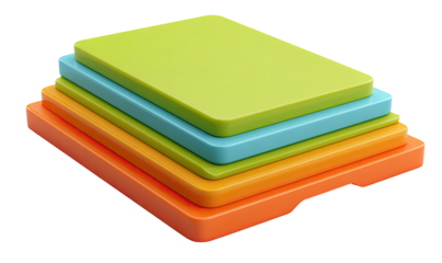 Stacked colorful rectangular shapes