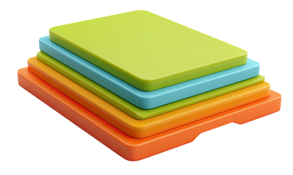 Stacked colorful rectangular shapes