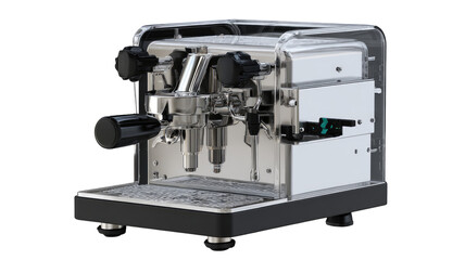 Compact espresso machine, acrylic casing