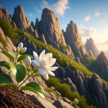 jasmine flowers grow on the hill