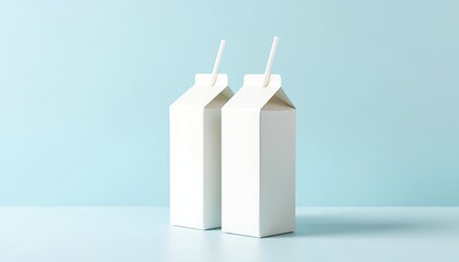 Stock photo of milk carton mockup template for branding and packaging design