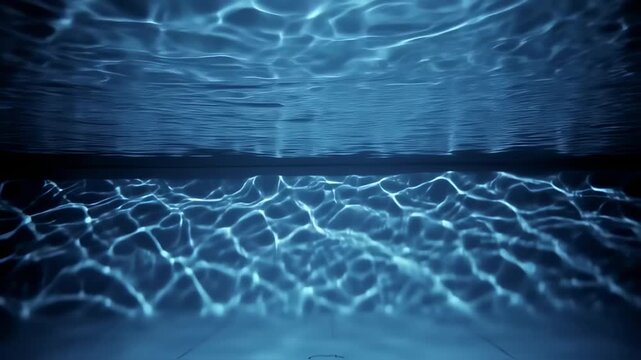 Captivating underwater visuals: Mesmerizing light patterns dancing beneath the serene surface,