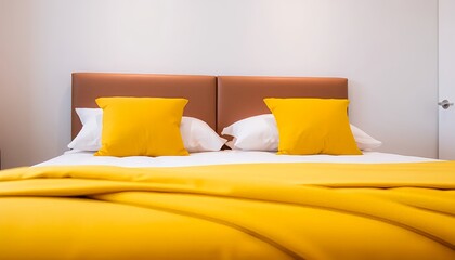 Bedroom interior design ideas yellow pillows and blanket modern home decor style