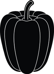 Vector illustration of fresh autumn fruits and vegetables like an apple, tomato, and pumpkin