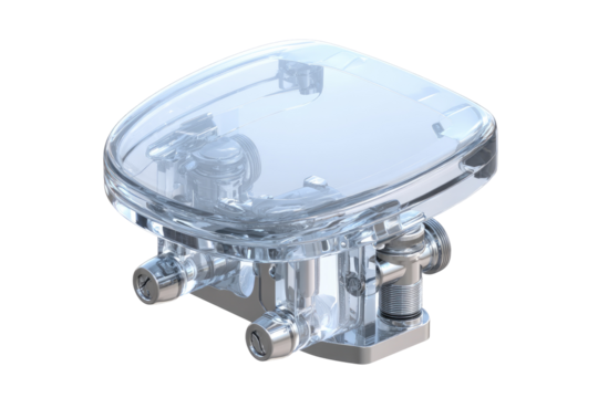 Transparent,  clear,  bathroom,  plumbing,  valve,  assembly,  showing  internal  components