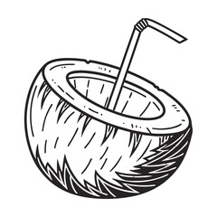 Hand-drawn vector sketch of an apple icon