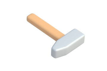 Single sledgehammer isolated on white background. Construction hammer. 3d render
