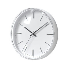 A clean, minimalist white clock