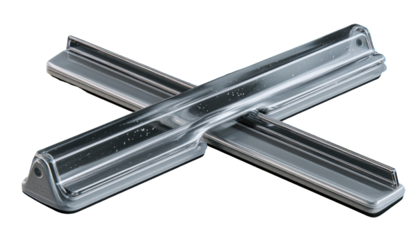 Cross-shaped, metallic,  machined parts