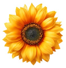 Fototapeta premium Vibrant yellow sunflower radiating with detailed petals and dark center